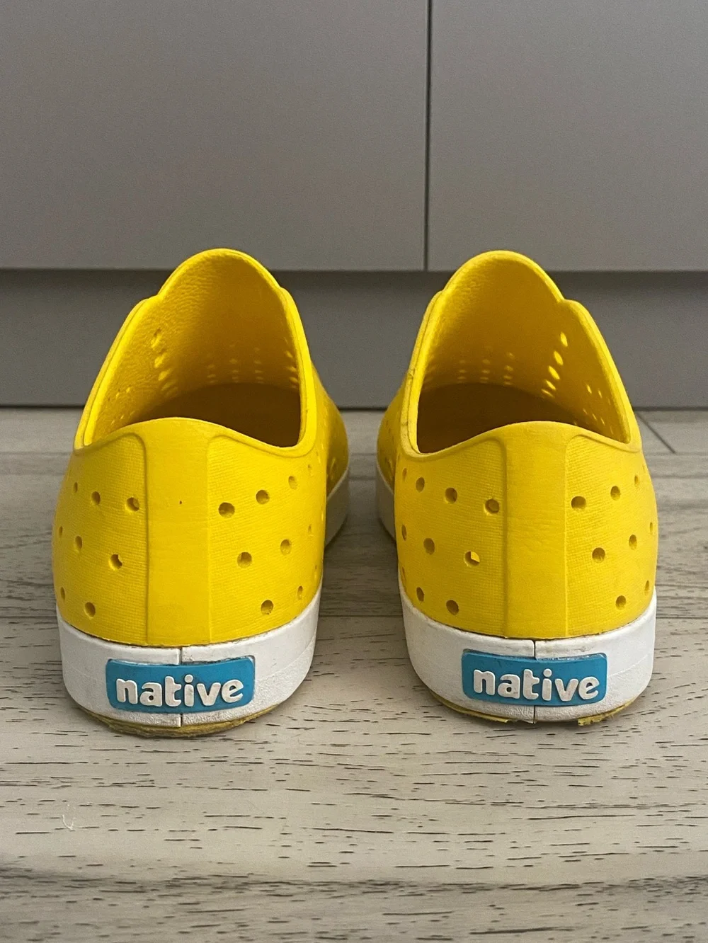 Native Big Kids Classic Jefferson Waterproof Slip On Shoes In Crayola Yellow